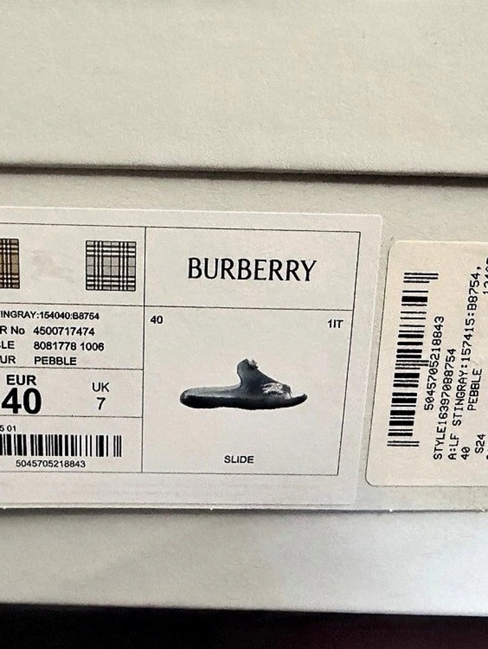 Burberry Slide Sandals in Cream & Blue EU 40 / UK 7 - Picture 2 of 8